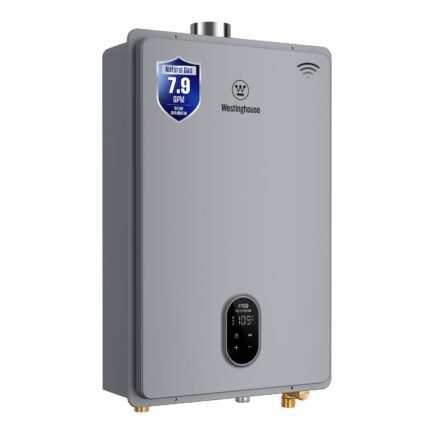 Westinghouse Tankless Water Heater Gas Indoor 7.9 GPM 180,000 BTU WiFi Whole House Grey