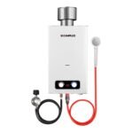 CAMPLUX 2.64 GPM Portable Tankless Water Heater Propane, Outdoor On Demand Hot Water with Rain Cap for Camping & Cabins