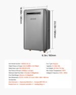 VEVOR Tankless Water Heater Propane 5.3 Gal 100,000 BTU Instant Hot Water Smart Temperature Control - Image 7