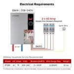 ThermoMate 18kW Electric Tankless Water Heater 240V 4.4GPM Instant Hot Water Self-Modulating - Image 3