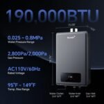 Ranein 8.5 GPM Natural Gas Tankless Water Heater, 190,000 BTU Indoor, Whole House Hot Water Heater - Image 3