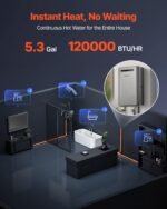 VEVOR Tankless Water Heater Propane 5.3 Gal 100,000 BTU Instant Hot Water Smart Temperature Control - Image 2