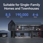 Ranein 8.5 GPM Natural Gas Tankless Water Heater, 190,000 BTU Indoor, Whole House Hot Water Heater - Image 4