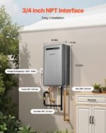 VEVOR Tankless Water Heater Propane 5.3 Gal 100,000 BTU Instant Hot Water Smart Temperature Control - Image 6