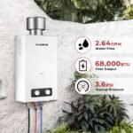 CAMPLUX 2.64 GPM Portable Tankless Water Heater Propane, Outdoor On Demand Hot Water with Rain Cap for Camping & Cabins - Image 3